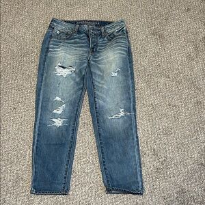 Distressed Blue Jeans, American Eagle Outfitters, size 2 regular